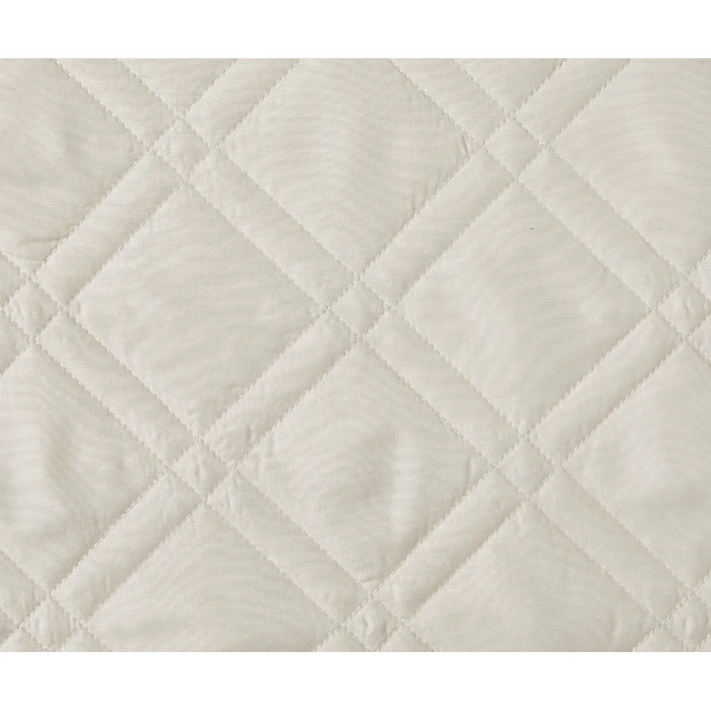NEW Mainstays Beige King Quilted Diamond Pillow Sham set of 2